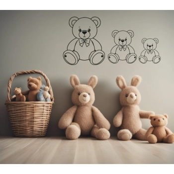 Naklejka z misiem na  ścianę do pokoju dziecięcego