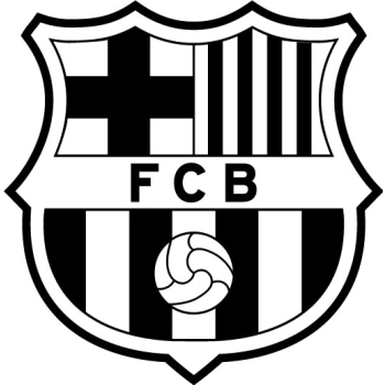 Naklejka na ścianę z logo słynnego klubu ligi hiszpańskiej F.C.Barcelona
