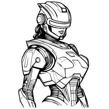 tyl do swojego wnętrza z naklejką przedstawiającą kobietę w stylu Robocopa.