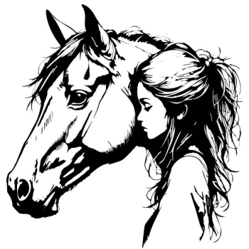 Naklejka z dziewczyną i koniem doda stylu i inspiracji, idealna do pokoi dziecięcych i młodzieżowych.