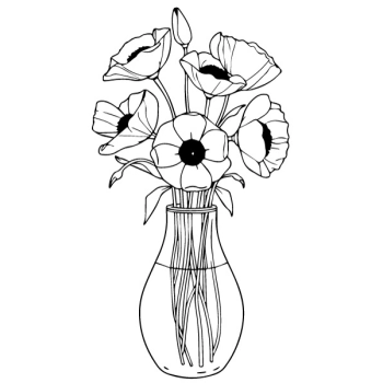 Maki w wazonie na ścianiewyjątkowa grafika