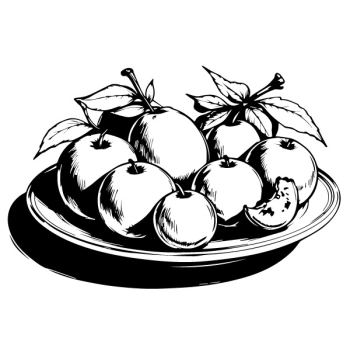 Naklejka na ścianę, Owoce umieszczone na naklejce