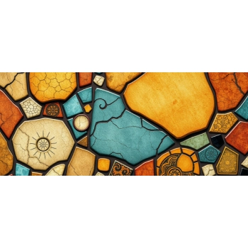 Naklejka okienna z motywem kamieni, grafika w oryginalnym stylu