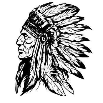 Naklejka na ścianę przedstawiająca indiańskiego wodza z pióropuszem