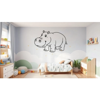 Hipopotam fajna naklejka na ścianę