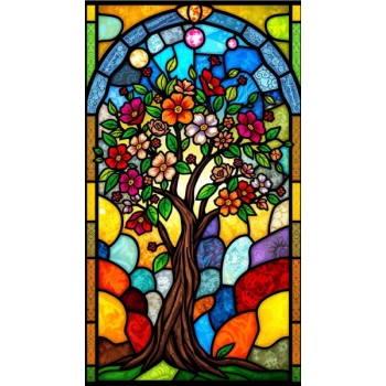 Kwitnące drzewo symbolizuje nowe początki i rozwój. Idealne do domu i biura.