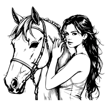 Naklejka z dziewczyną i koniem doda stylu i inspiracji, idealna do pokoi dziecięcych i młodzieżowych.