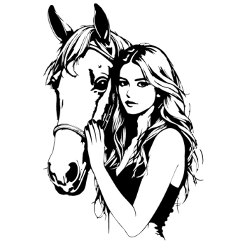 Naklejka z dziewczyną i koniem doda stylu i inspiracji, idealna do pokoi dziecięcych i młodzieżowych.