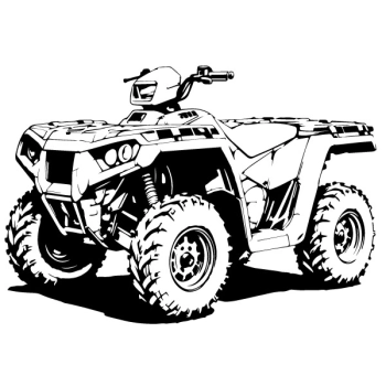 naklejka, garaż, off-road, ściana, grafika, quad, Polaris,