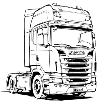 Naklejka na ścianę z grafiką ciężarówki Scania