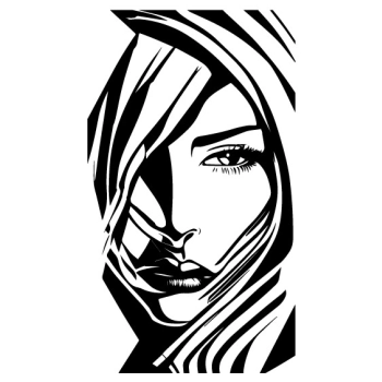 Naklejka z wizerunkiem kobiety w artystycznym stylu